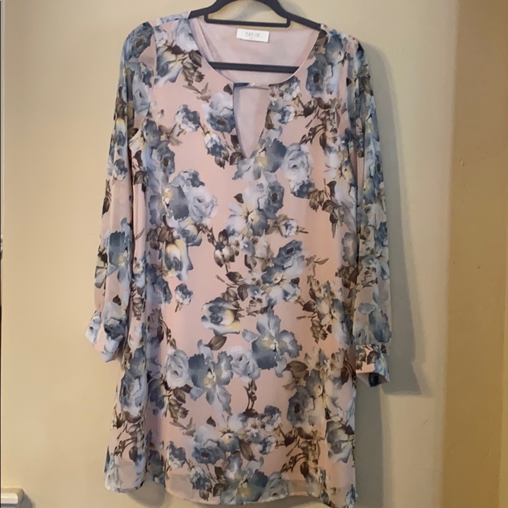 Lovely light pink with light blue floral dress!